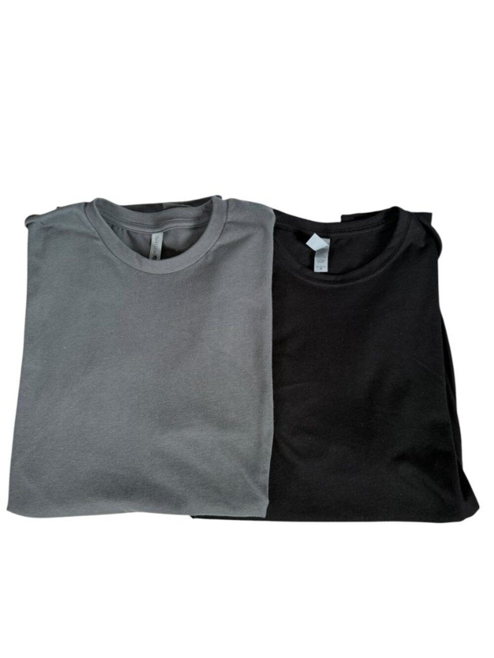 Next Level 2/$10 gray and black short sleeve crewneck stretchy t-shirts size M